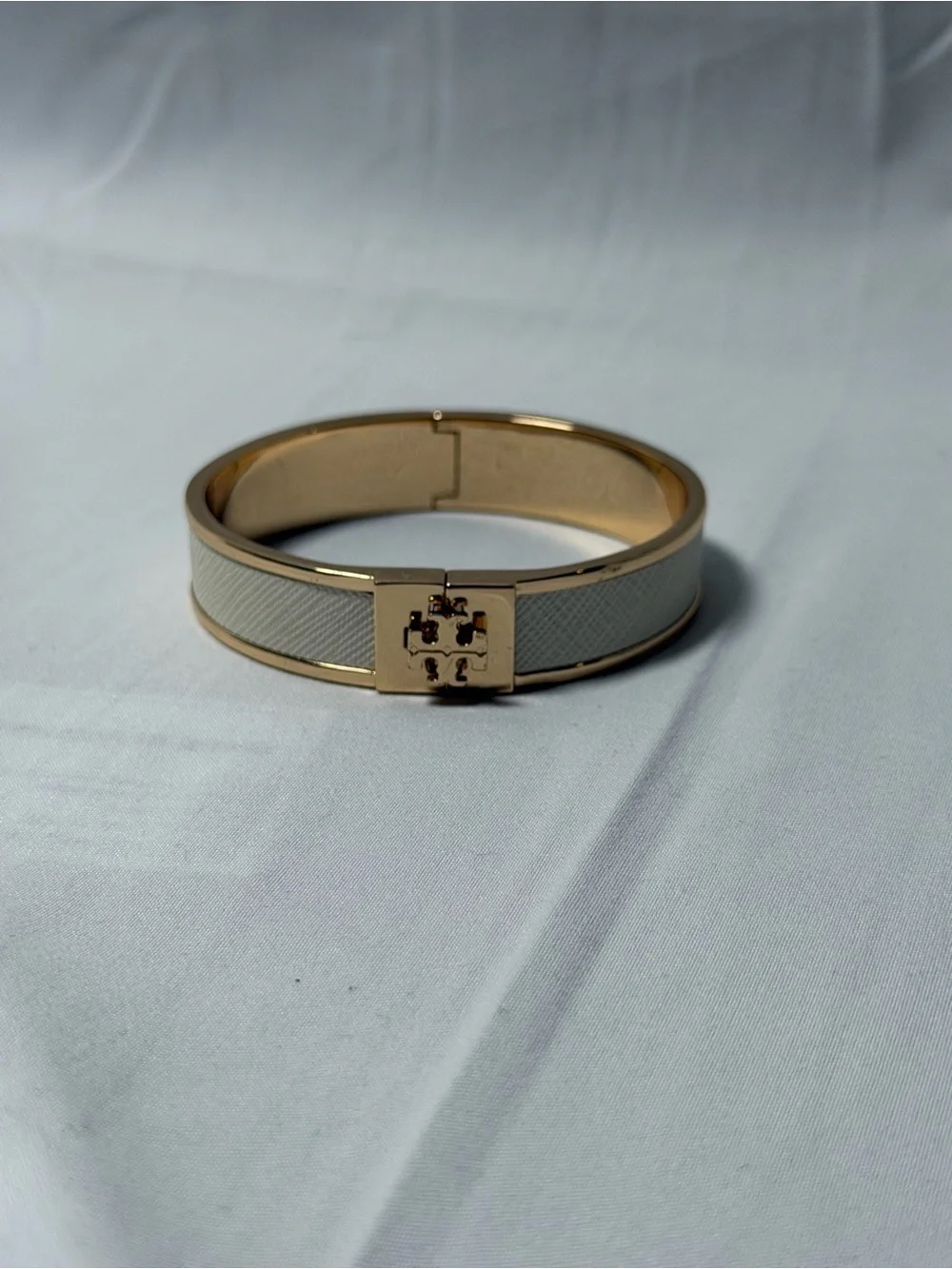 Tory Burch Gold-Tone Bracelet with Cream Inlay